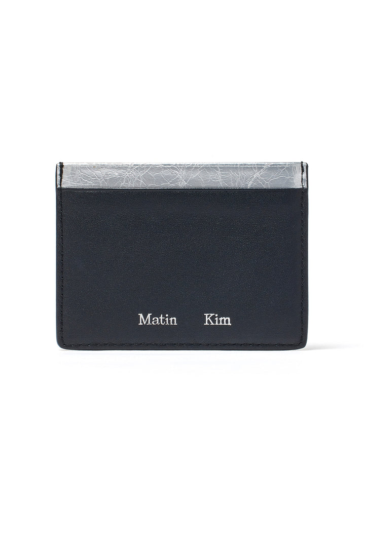 Matin Kim Heart Cut Out Card Wallet — Silver