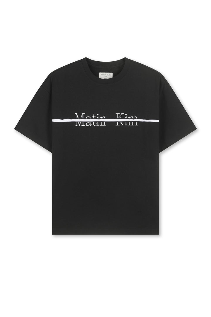 Matin Kim Logo Cutted Layered Top — Black