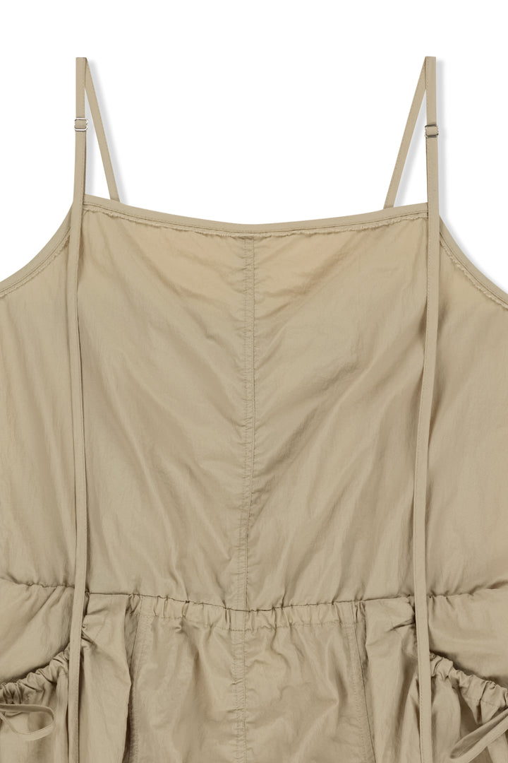 Matin Kim Strap Detail Sleeveless Utility Dress — Beige