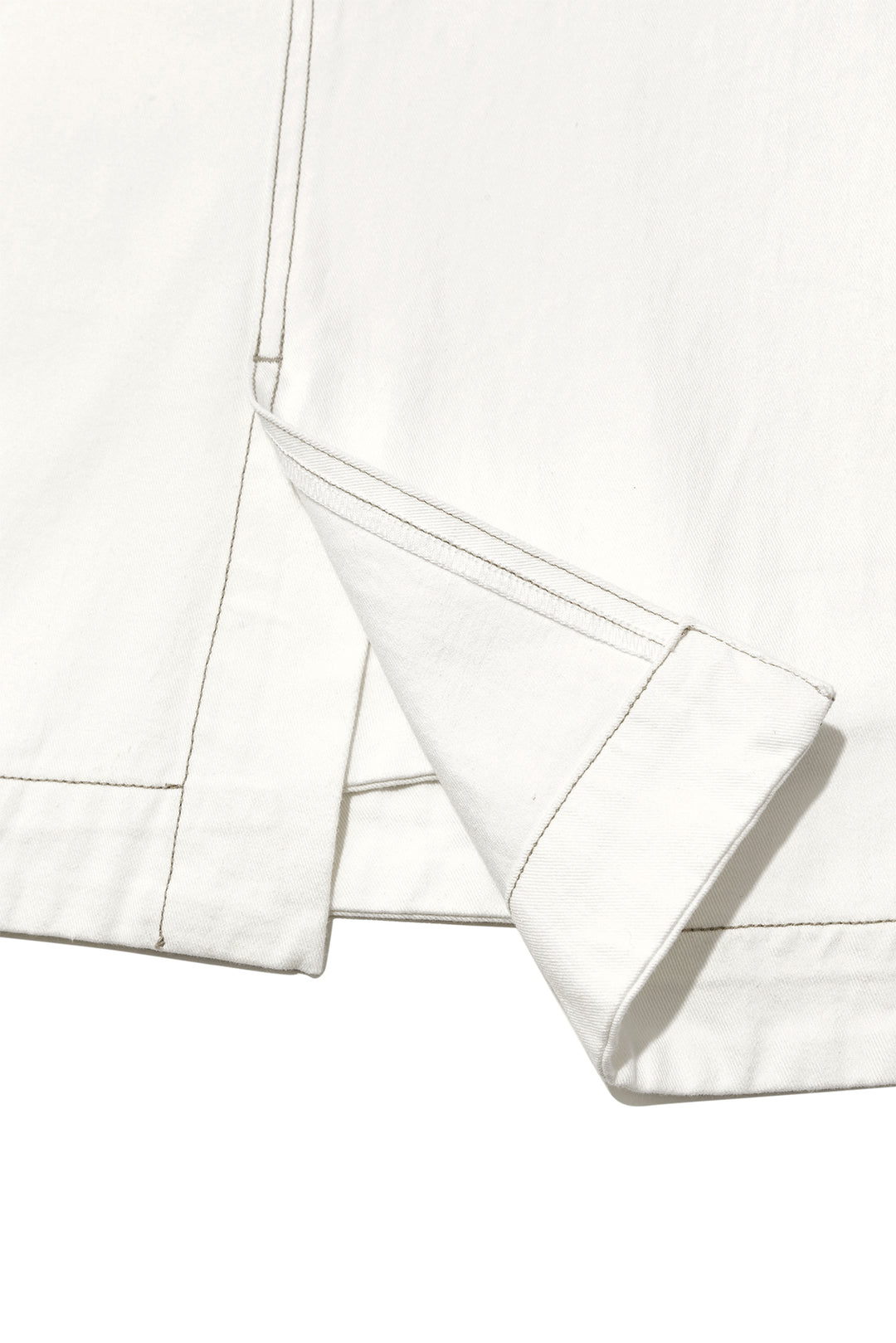 Matin Kim Denim Mixed Flare Skirt — Ivory