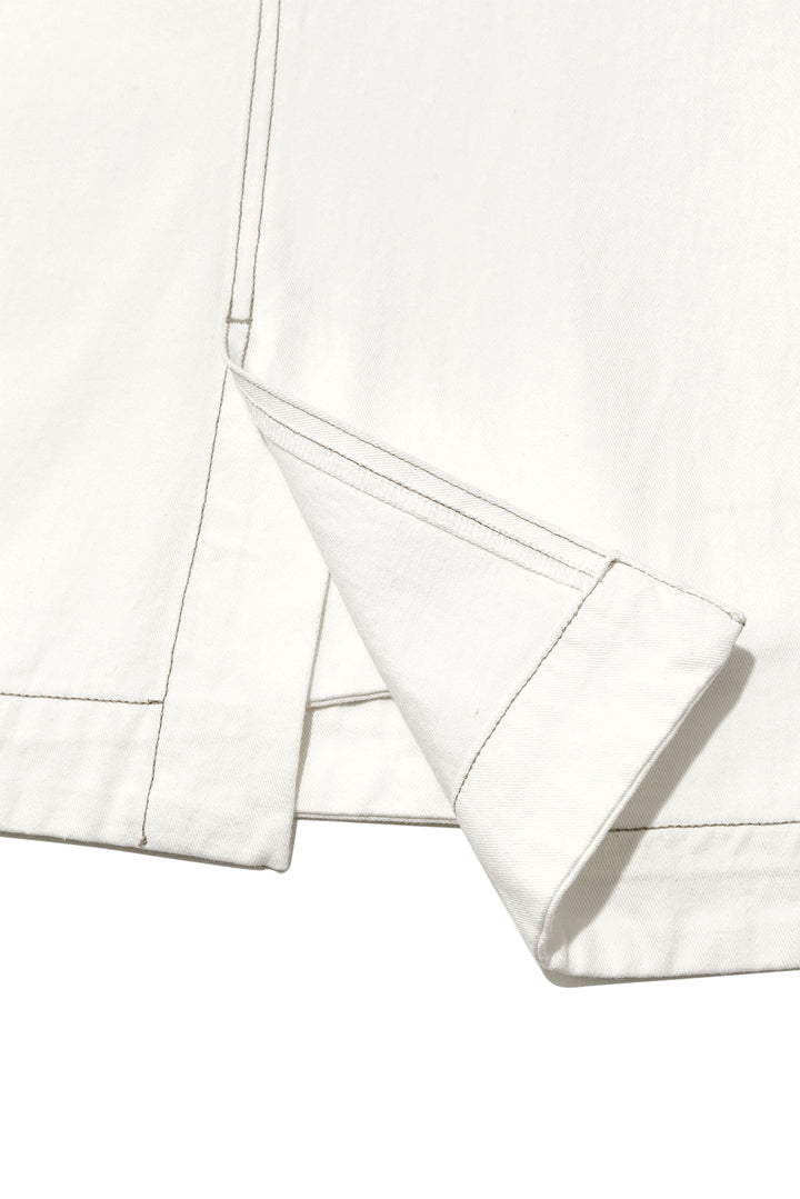 Matin Kim Denim Mixed Flare Skirt — Ivory