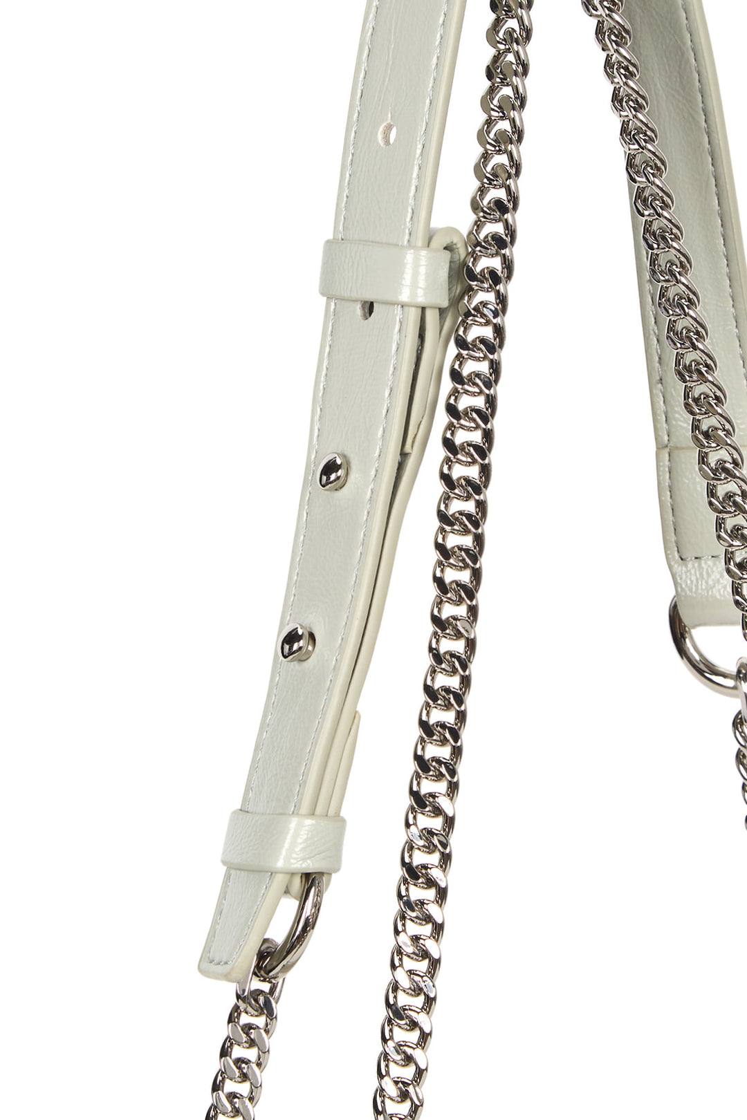 Matin Kim Glossy Quilting Small Chain Bag — Light Grey
