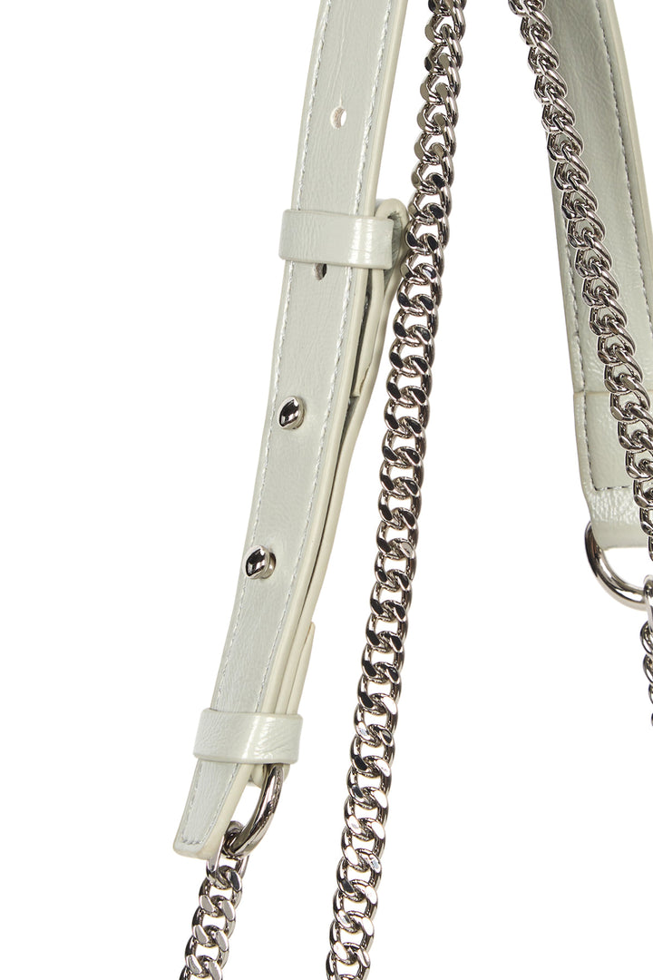 Matin Kim Glossy Quilting Small Chain Bag — Light Grey