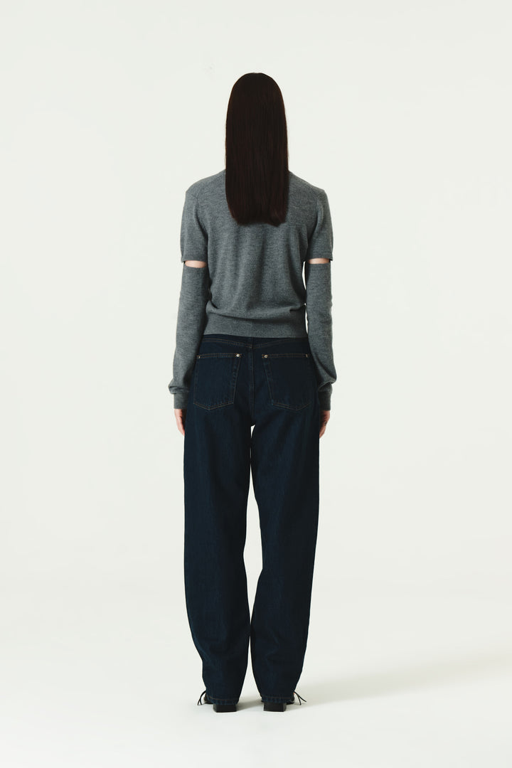 KIMMATIN Over Dying Tapered Denim — Blue