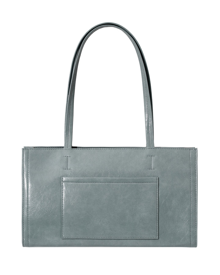 Stand Oil Oblong Bag — Structured Shoulder — Denim Blue