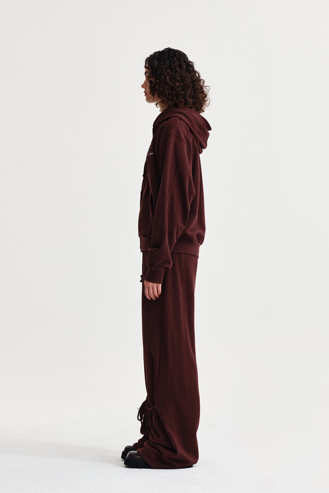 Matin Kim Drawstring Point Sweatpants — Burgundy