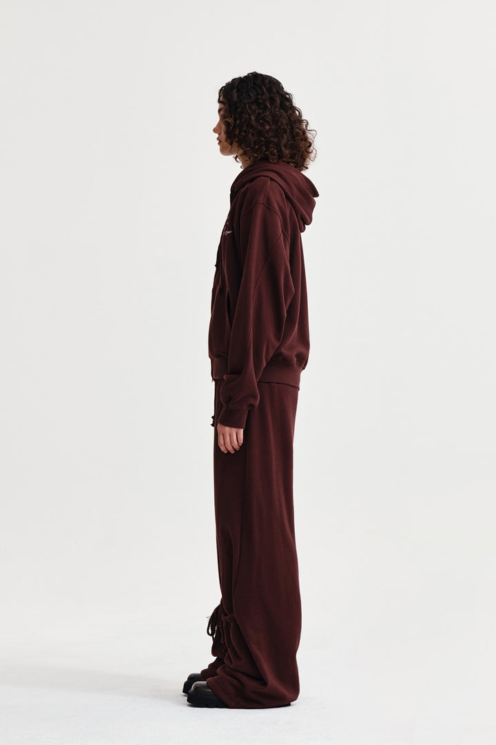 Matin Kim Drawstring Point Sweatpants — Burgundy