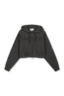 Matin Kim Graffiti Artwork Crop Hoody Zip Up — Charcoal