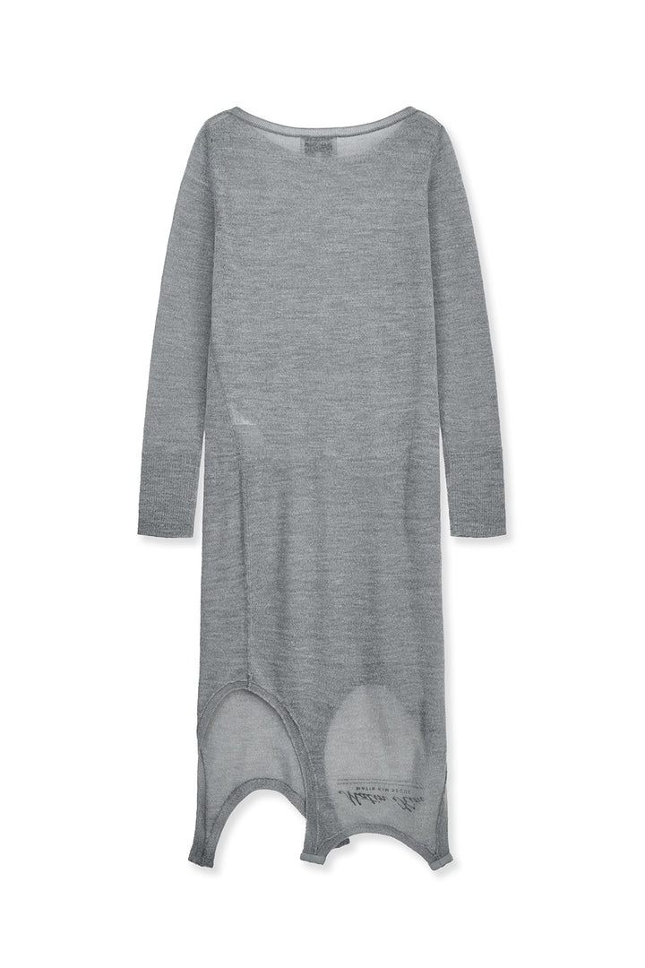 Matin Kim Mohair Layered Knit Pullover — Light Grey