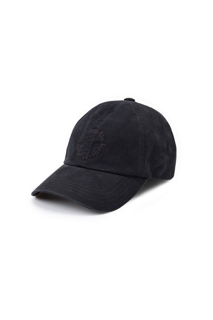 Matin Kim Washed Circle Logo Ball Cap — Black