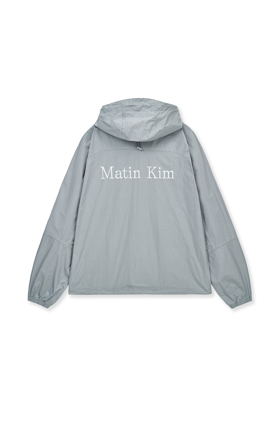 Matin Kim Back Logo Hoody Wind Breaker — Light Grey