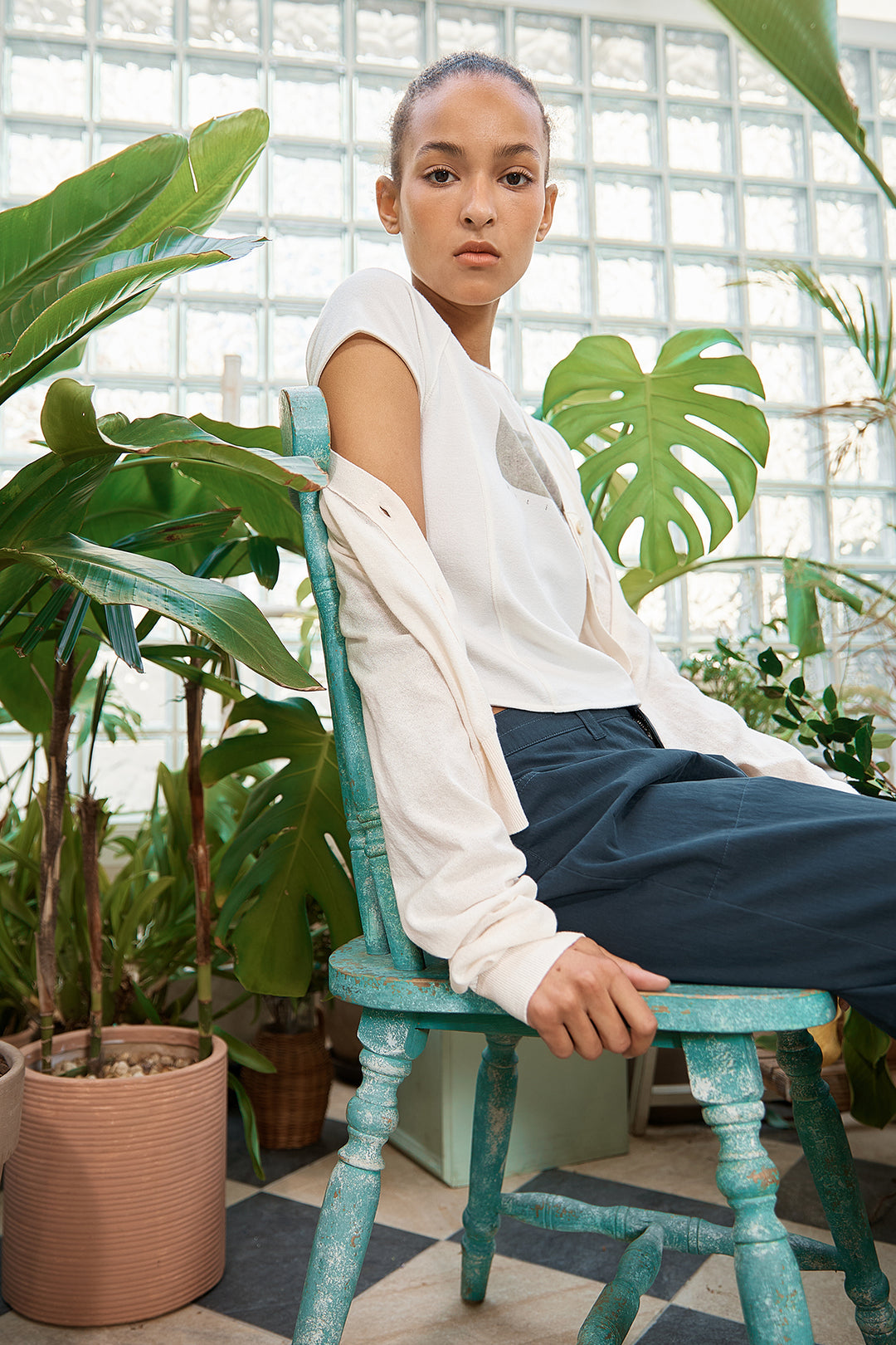 Matin Kim Snap Pocket Point Fatigue Pants — Navy blue