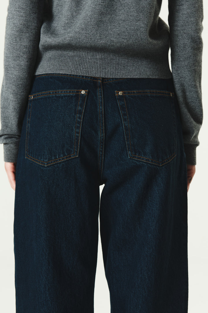 KIMMATIN Over Dying Tapered Denim — Blue