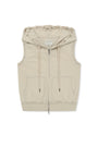 Matin Kim Back Logo Jersey Hood Vest — Beige