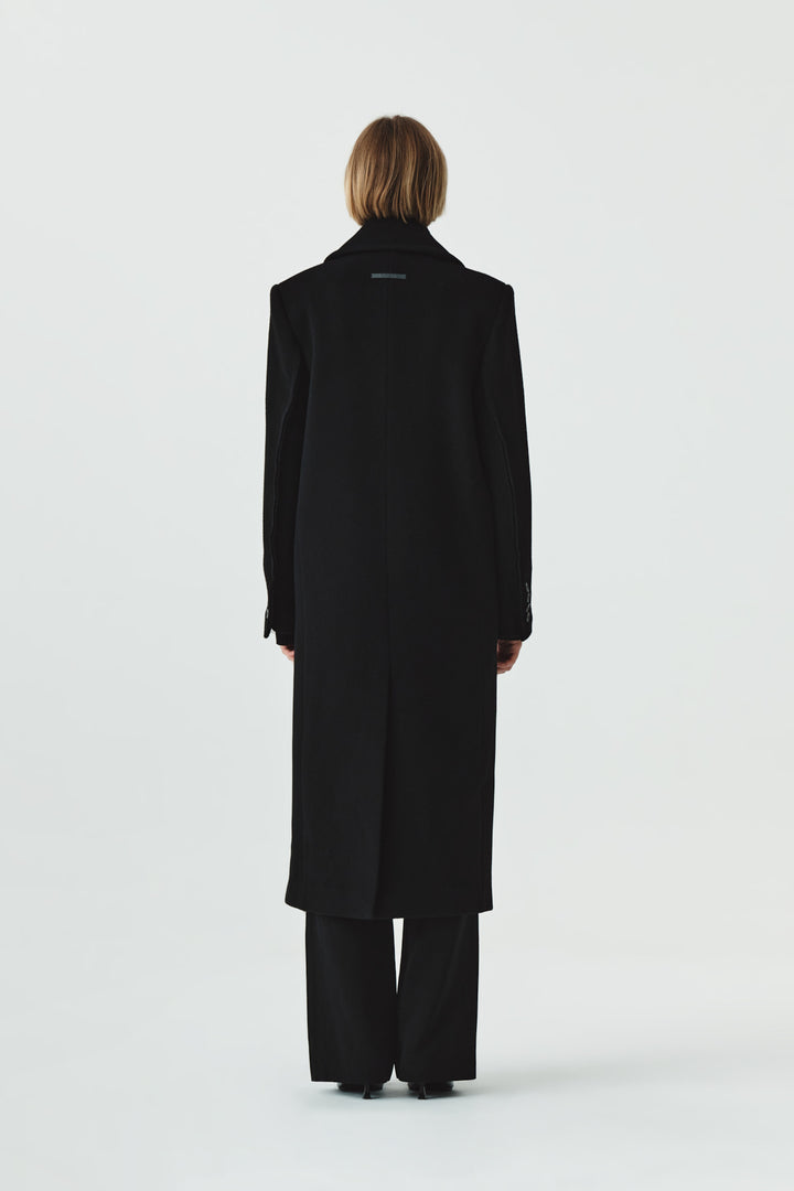 KIMMATIN Wool Cashmere Maxi Double Coat — Black