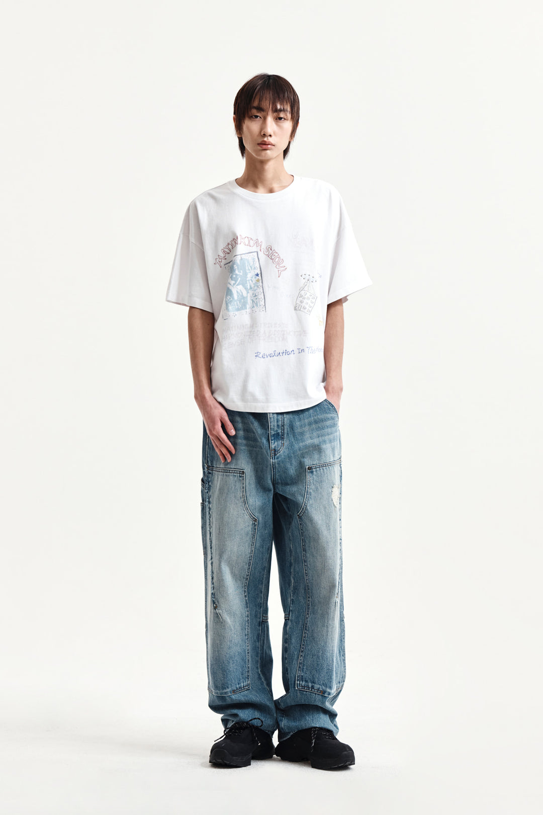 Matin Kim Graffiti Artwork Top — White