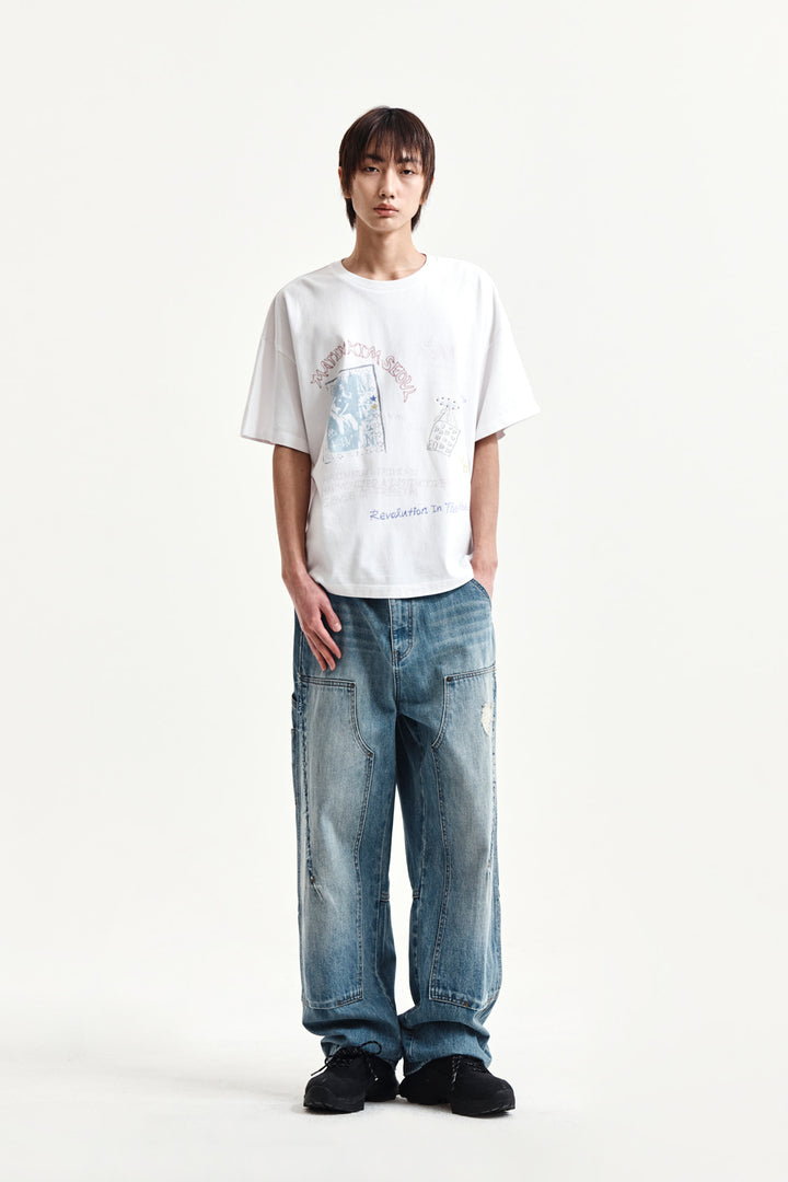 Matin Kim Graffiti Artwork Top — White