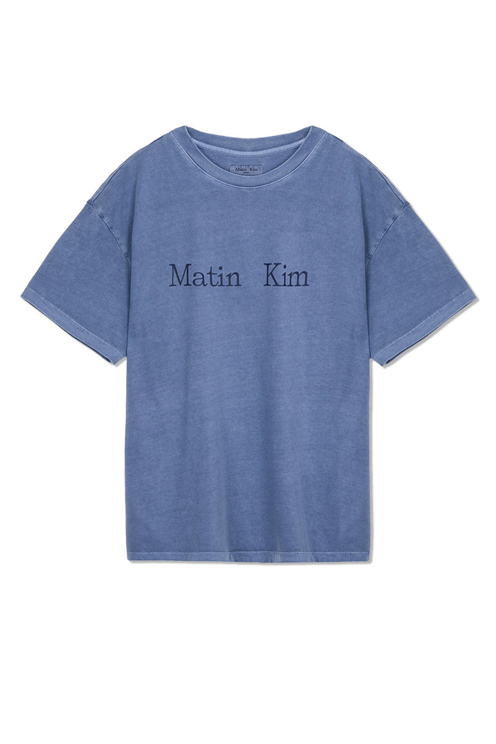 Matin Kim Pigment Logo Top in Powder — Blue