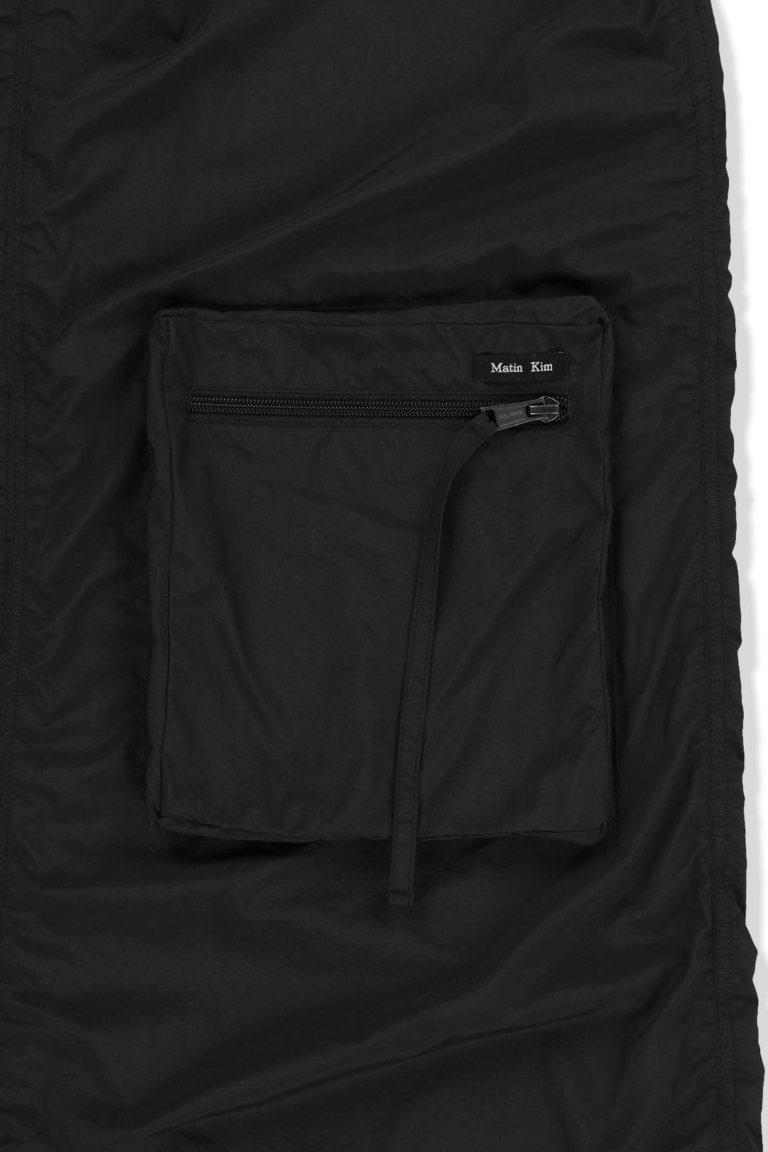 Matin Kim Patch Pocket Shirring Nylon Skirt — Black