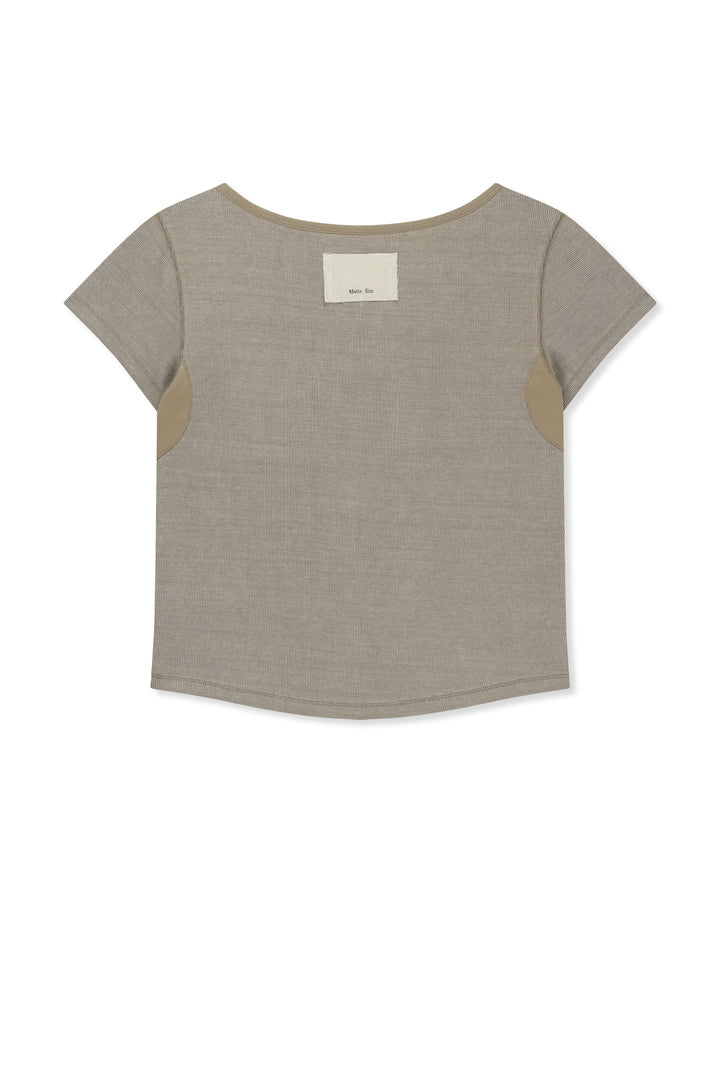 Matin Kim Pocket Point Slim Fit Top — Beige