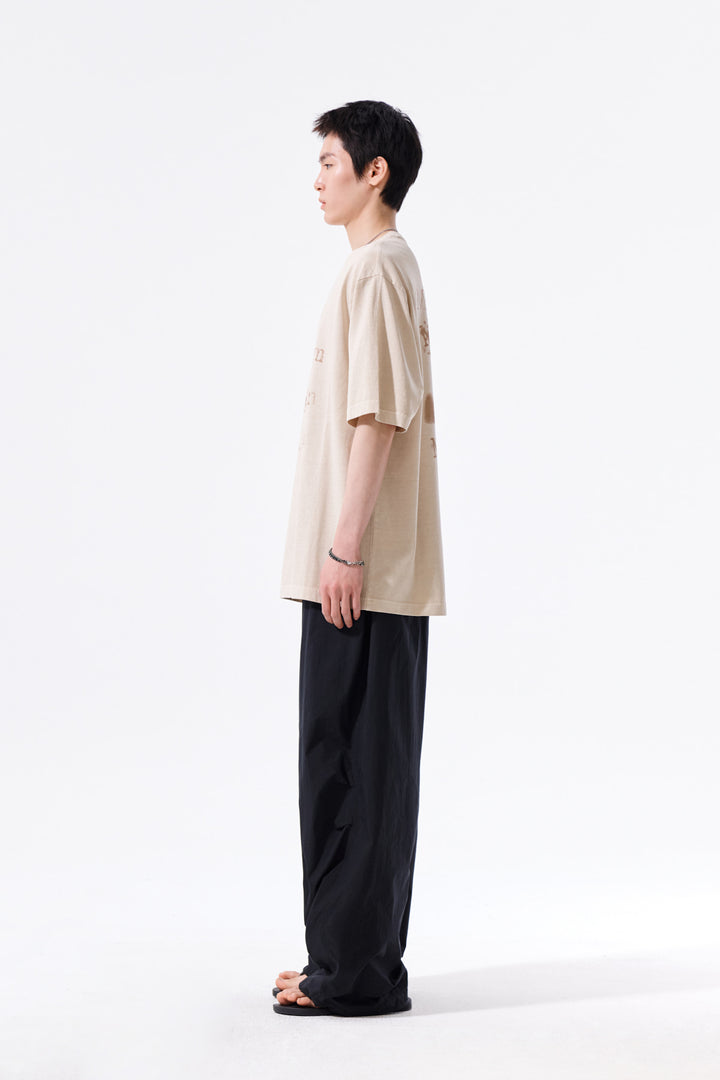 Matin Kim Pigment Graffiti Logo Tee — Beige