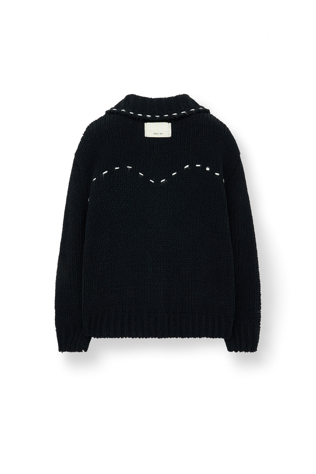 Matin Kim Handmade Collar Knit Cardigan — Black