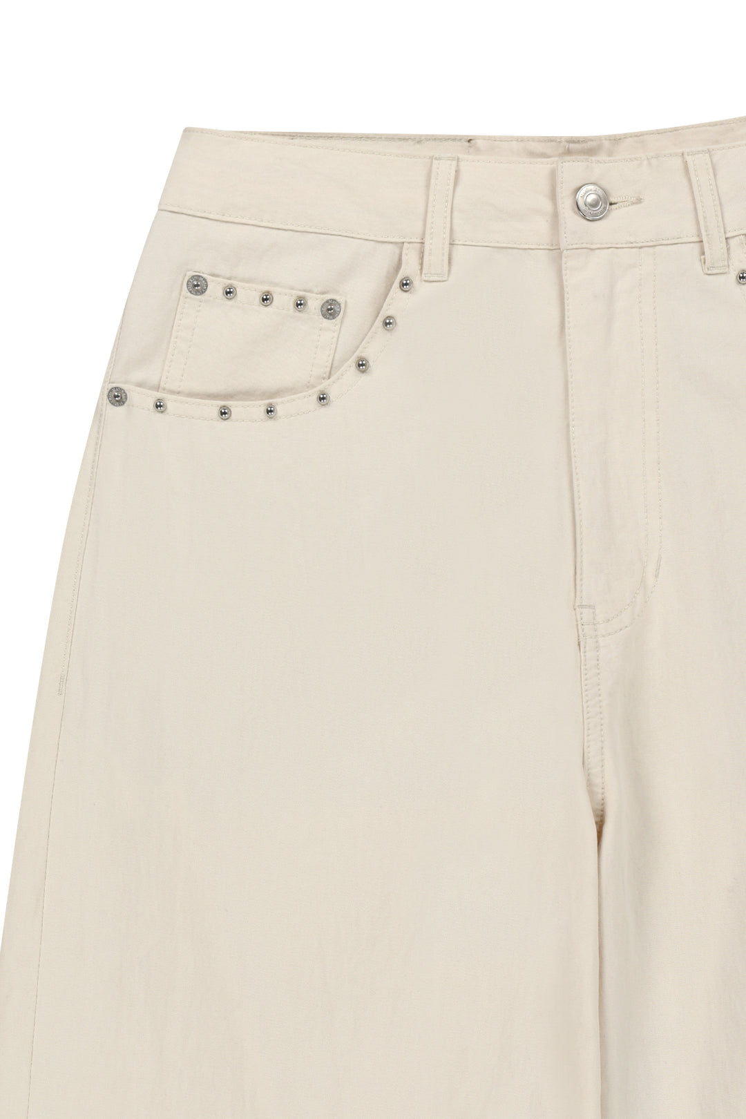 Matin Kim Stud Point Color Denim Pants — Cream