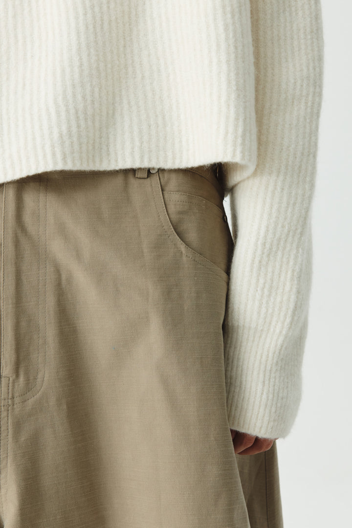 KIMMATIN Wool Blended High Neck Crop Pullover — Ivory