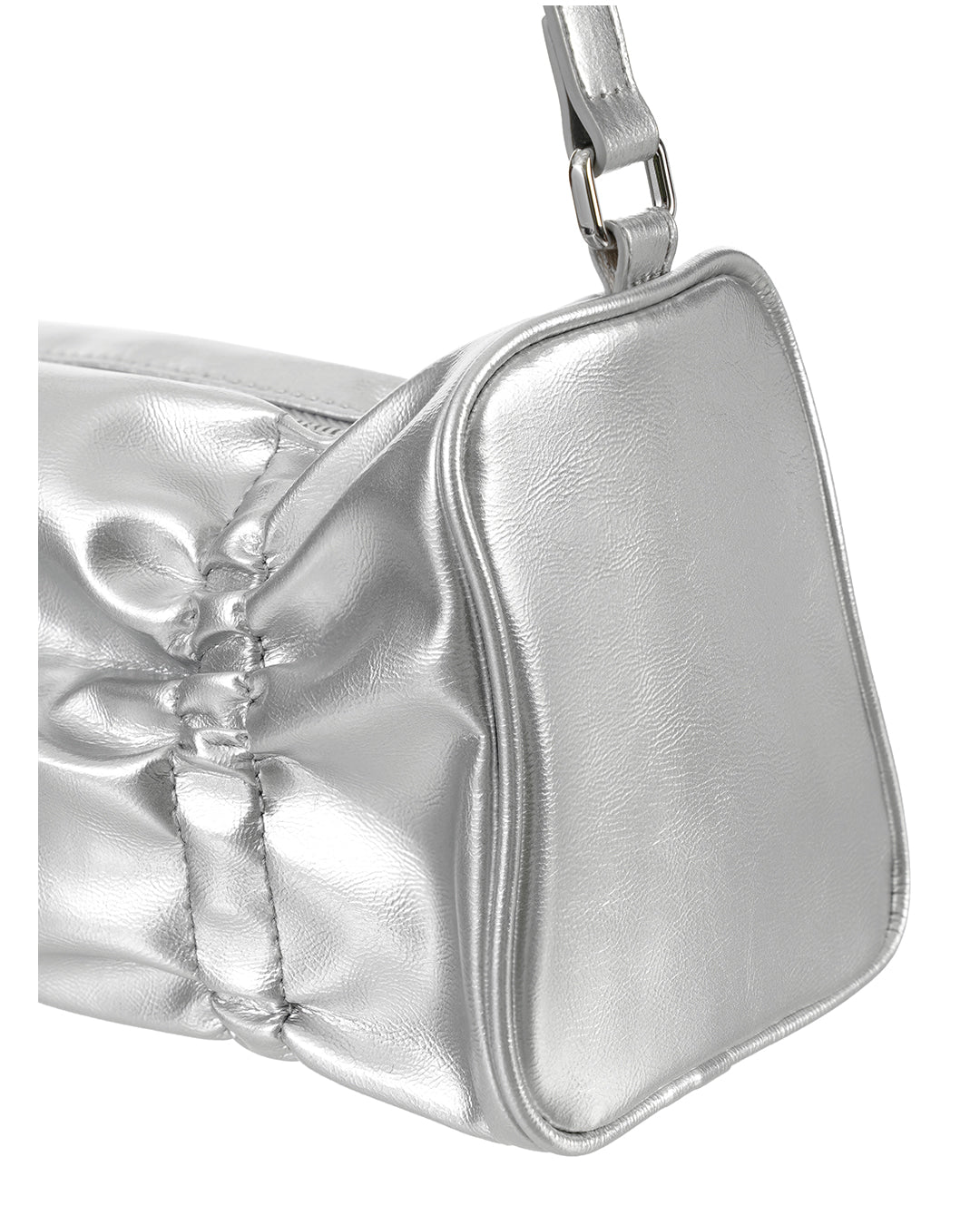 Stand Oil Pleats Bag — Wrinkled Tote — Silver