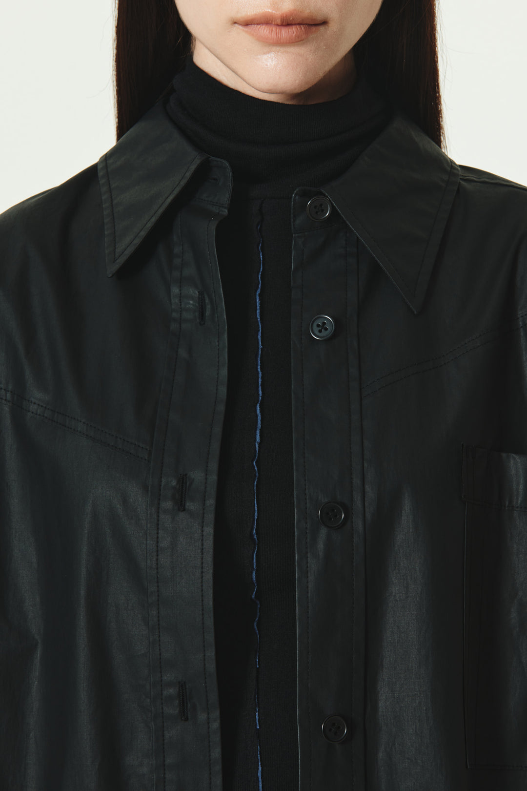 KIMMATIN Two Way Coating Shirt — Black