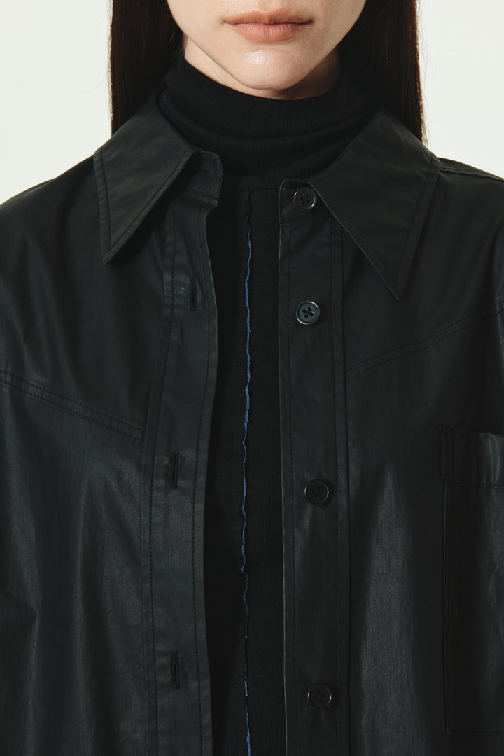 KIMMATIN Two Way Coating Shirt — Black