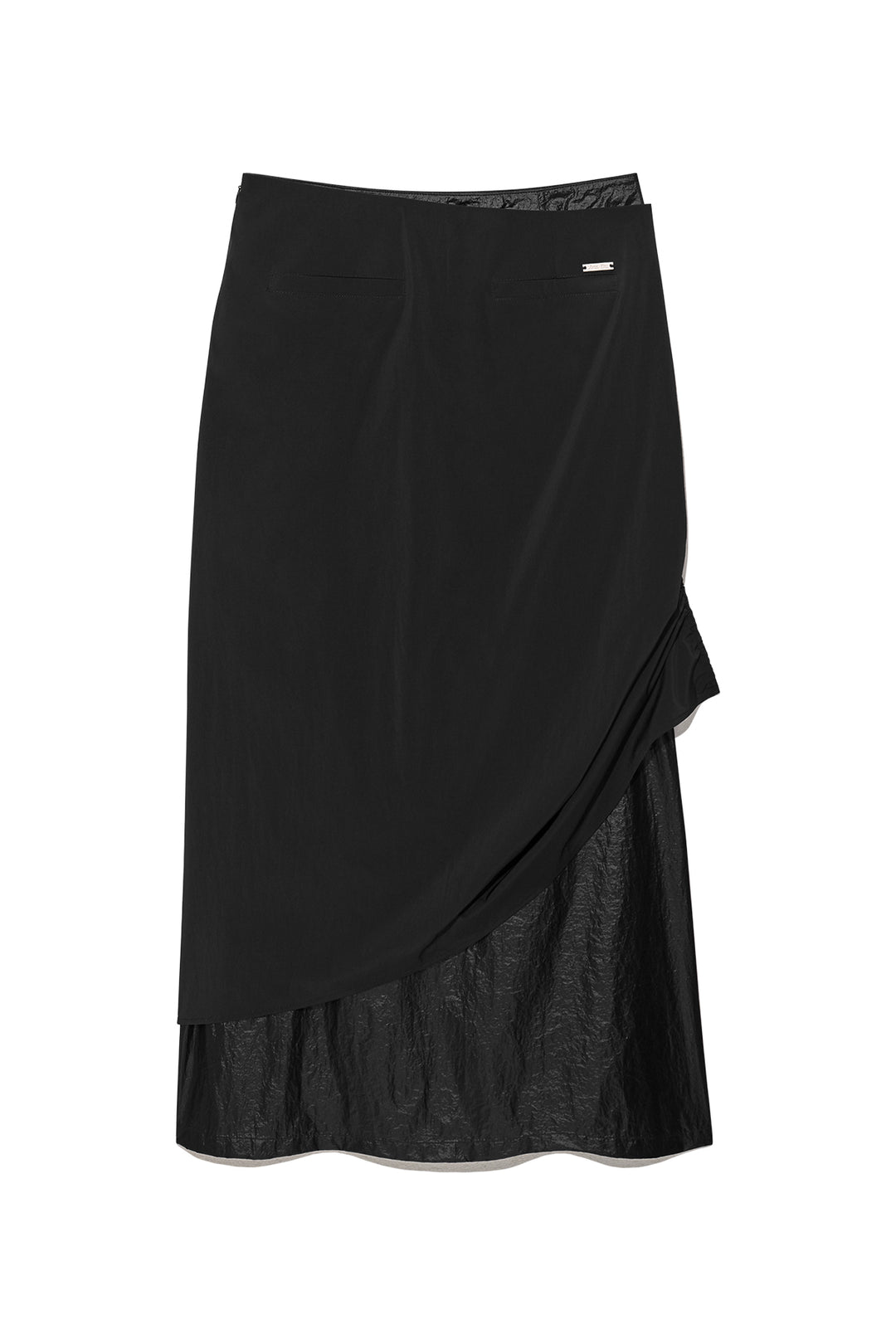 Matin Kim Shirring Layered Maxi Skirt — Black