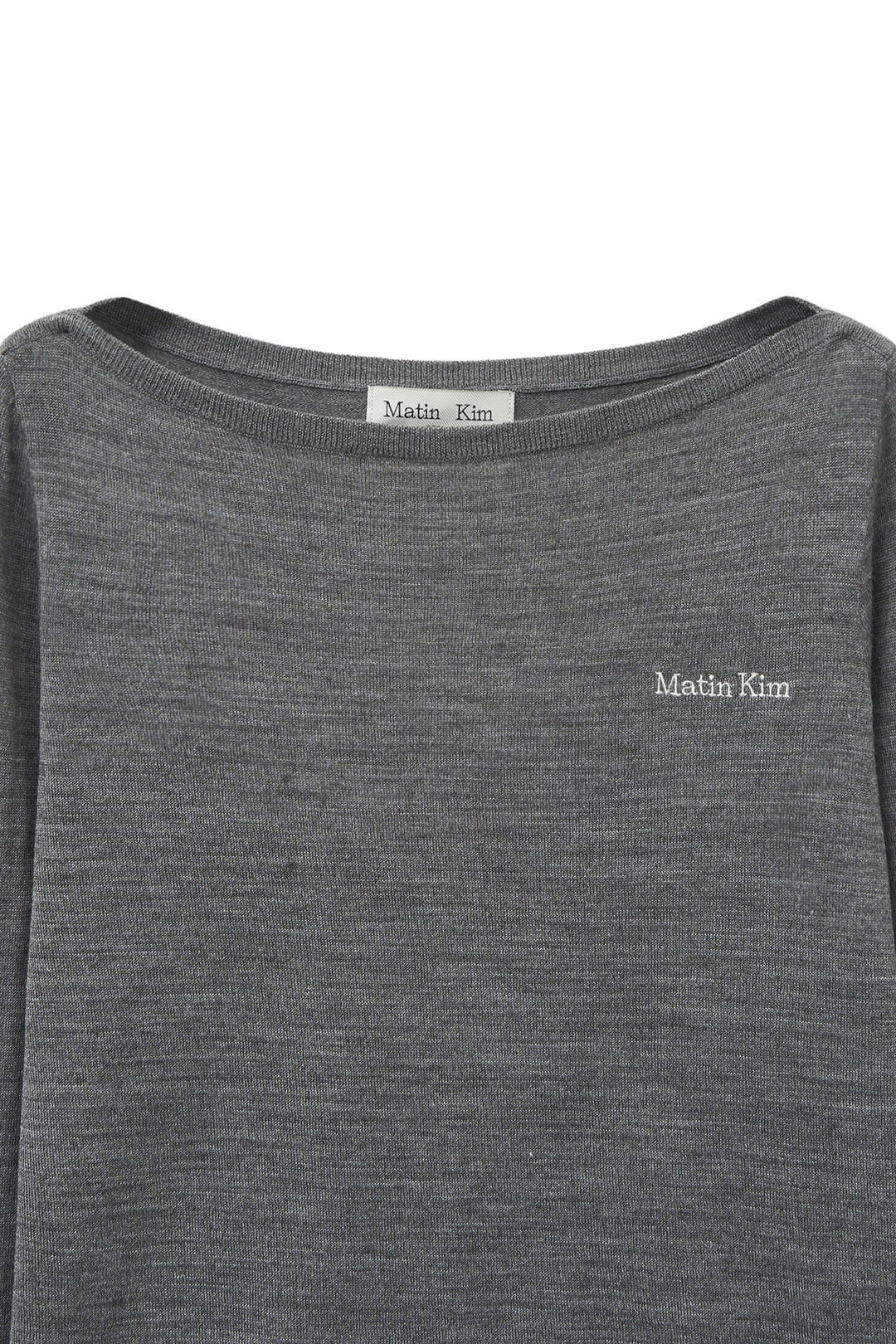 Matin Kim Essential Boat Neck Knit — Gray