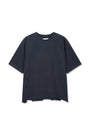Matin Kim Raw Cut Graffiti Logo Top — Navy blue