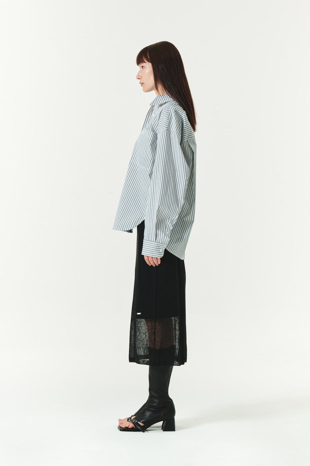 KIMMATIN Two Way Stripe Shirt — Black