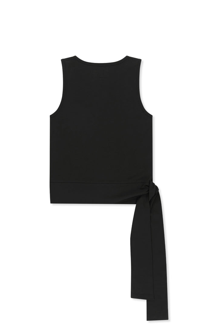 Matin Kim Hem Tie Detail Sleeveless Top — Black