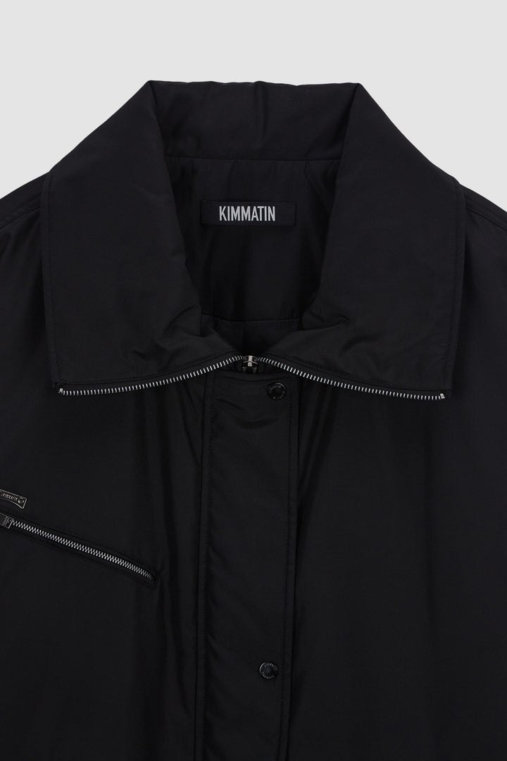 KIMMATIN Highneck Oversize Padded Jumper — Black