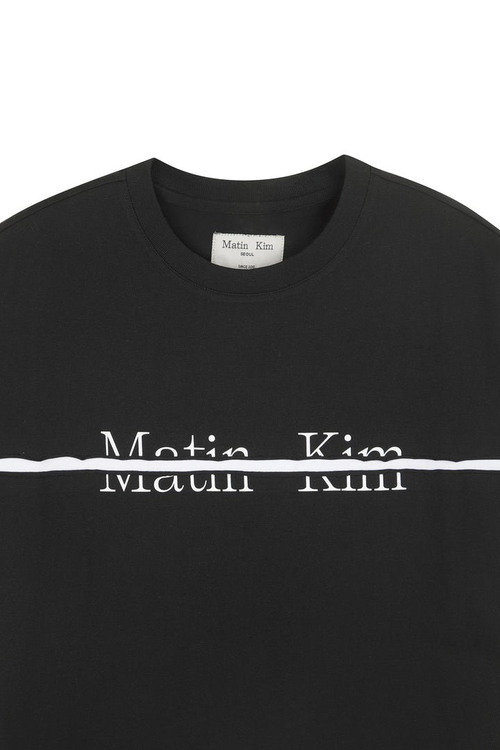 Matin Kim Logo Cutted Layered Top — Black