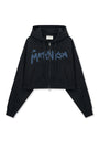 Matin Kim Graffiti Logo Crop Hoodie — Black