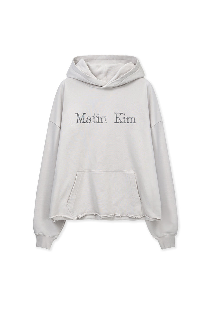 Matin Kim Raw Edge Hem Sweat Hoody — Beige