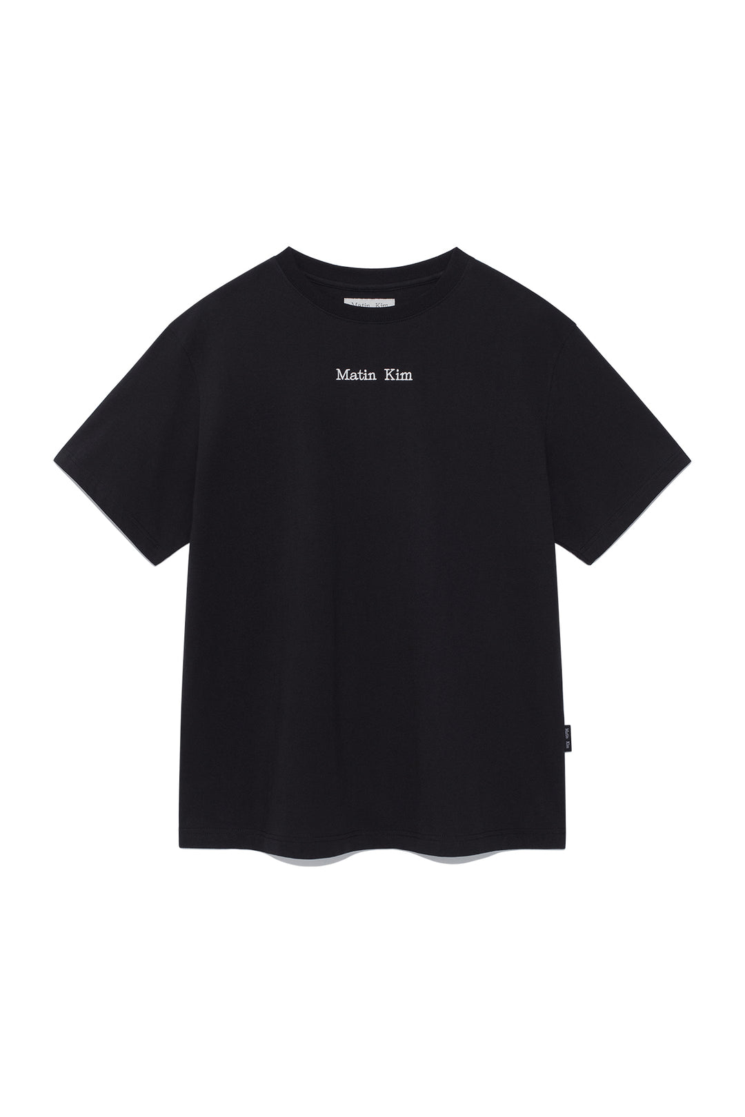 Matin Kim Embroidery Small Logo Oversize Top — Black