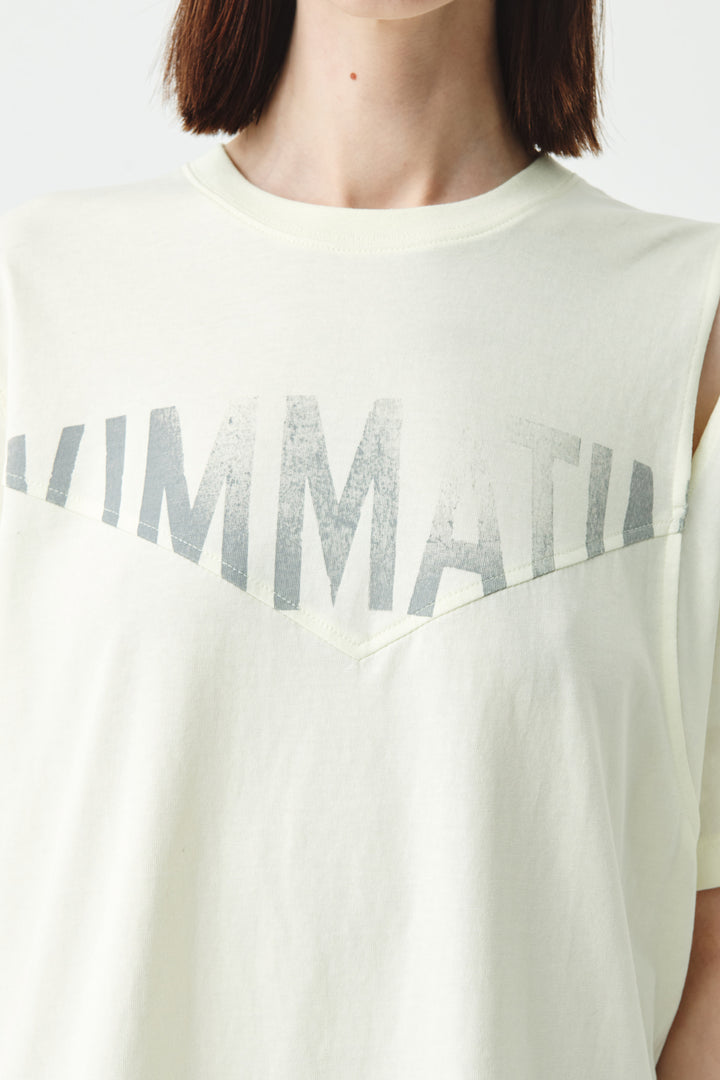 KIMMATIN Cutting Logo Print Oversize Tee