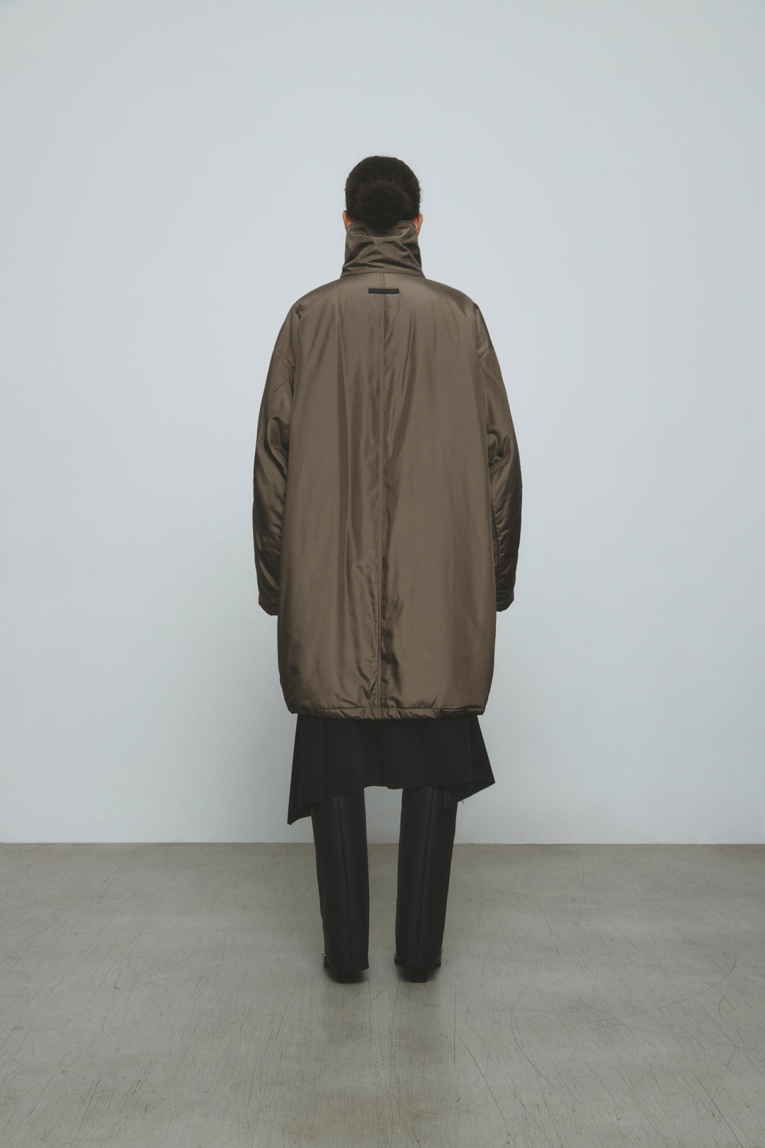 KIMMATIN Highneck Oversize Padded Jumper — Khaki