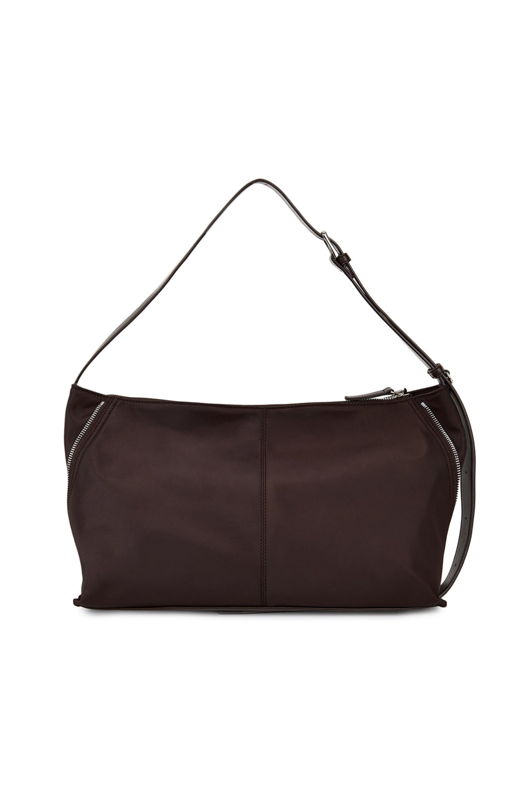 Matin Kim Side Zipper Fabric Shoulder Bag — Brown