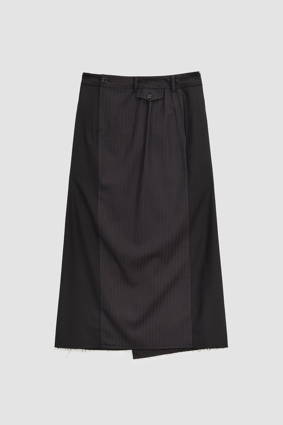 KIMMATIN Stripe Mix Maxi Wrap Skirt — Black
