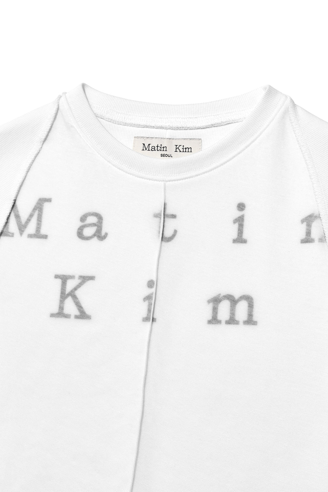 Matin Kim Pintuck Layered Slim Crop Top — White