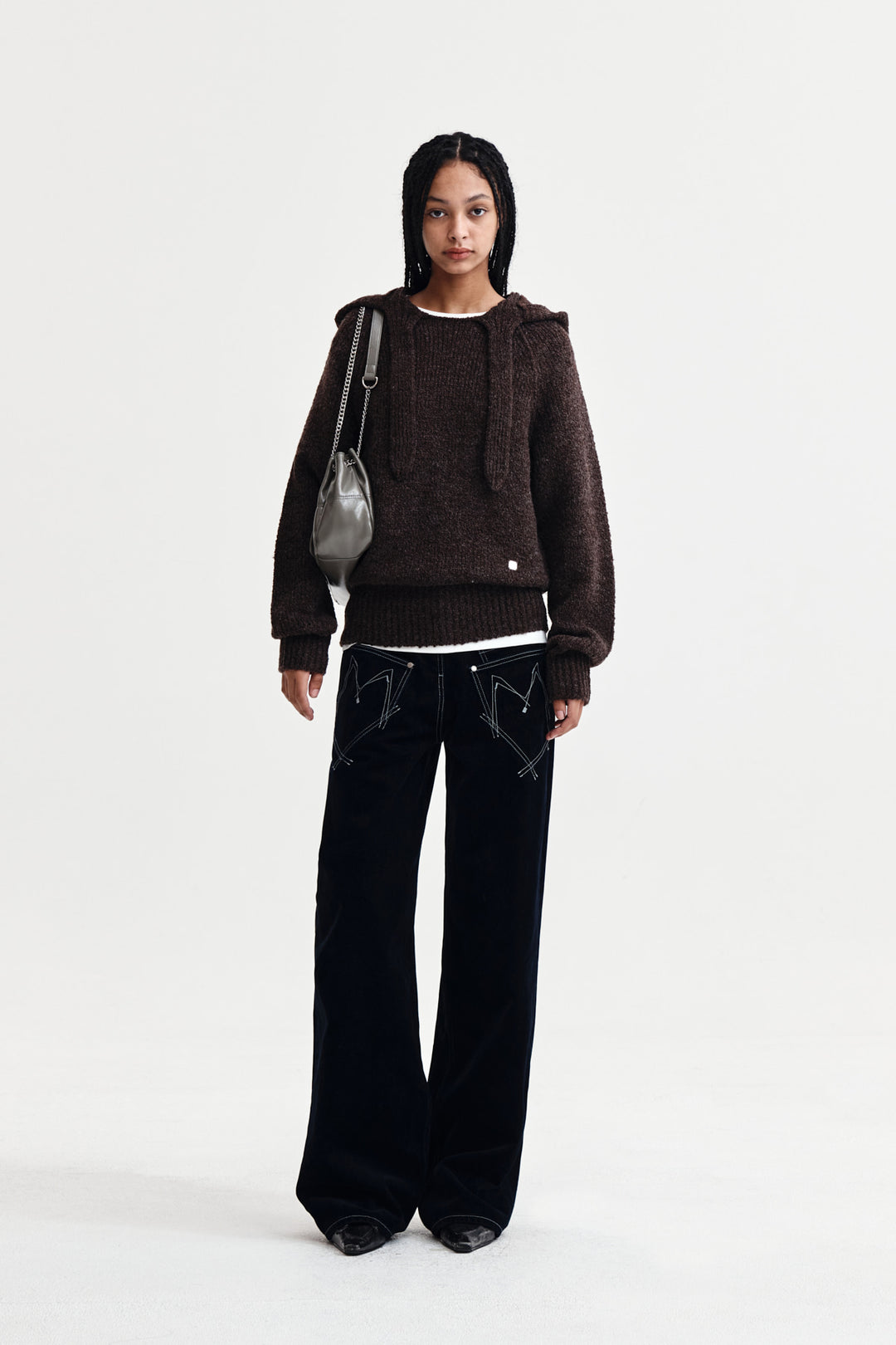 Matin Kim Muffler Point Hoody Pullover — Brown