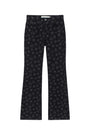 Matin Kim Flower Pattern Flare Denim — Black