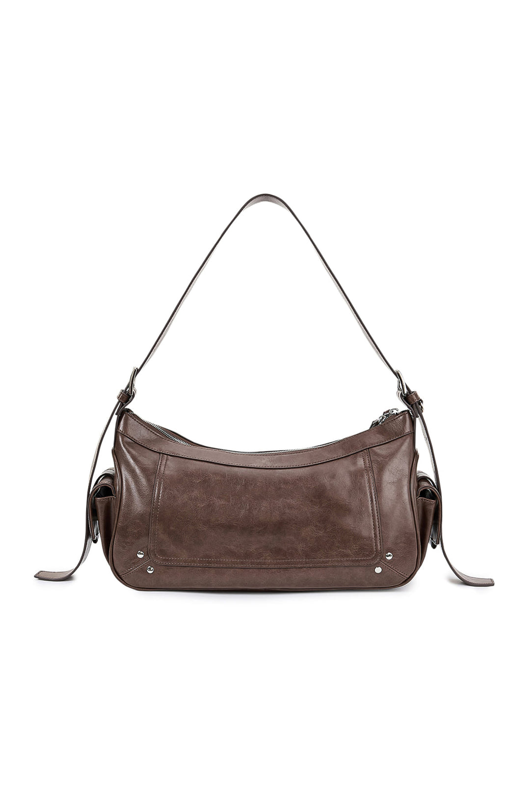 Matin Kim Rivet Point Quad Shoulder Bag — Brown