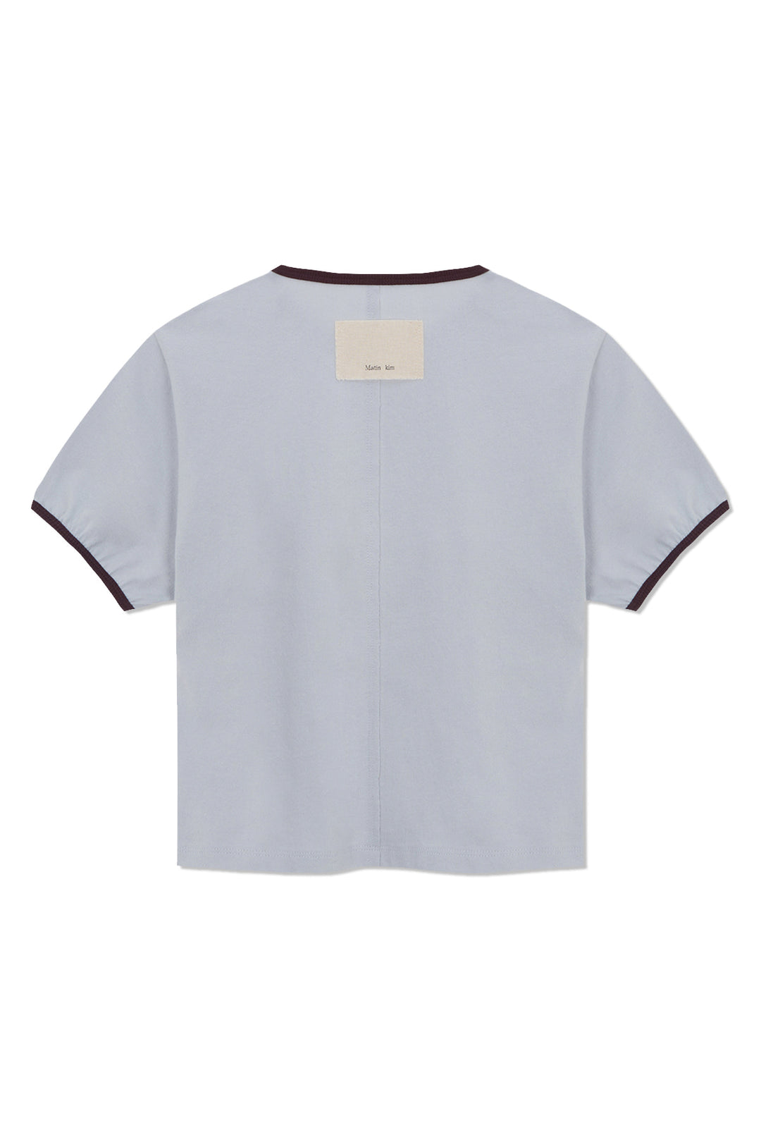 Matin Kim Stud Logo Ringer Top in Smoke — Blue